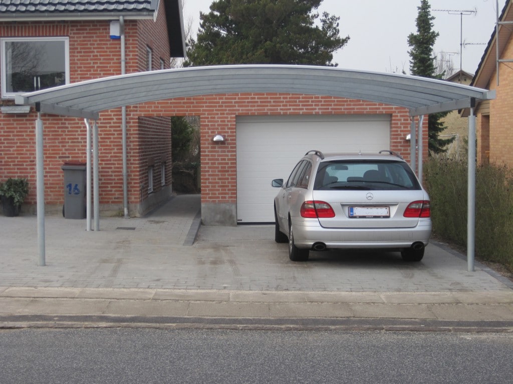 Stahlcarport gebogenes Dach